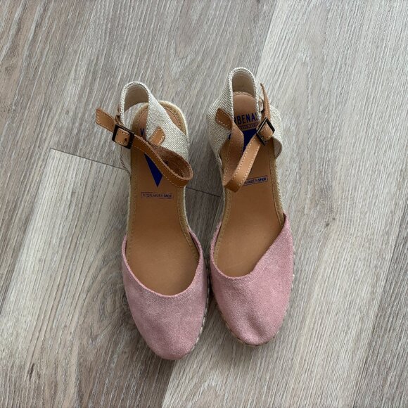Malena Antique Pink Suede Wedge Espadrilles – Size 40 (approx. US 9) - Picture 4 of 7